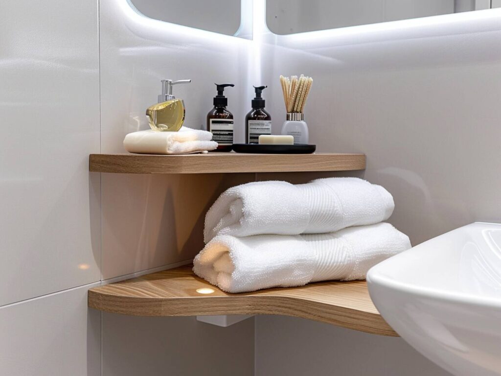 ajlepsze półki wiszące do łazienek w mikroapartamentach