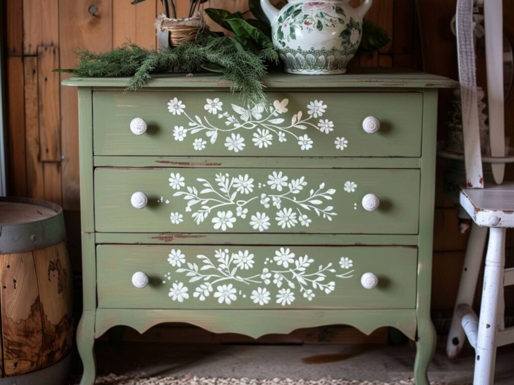 10 inspiracji na personalizację mebli za pomocą szablonów malarskich.